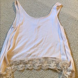 AE pink tank with lace